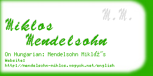 miklos mendelsohn business card